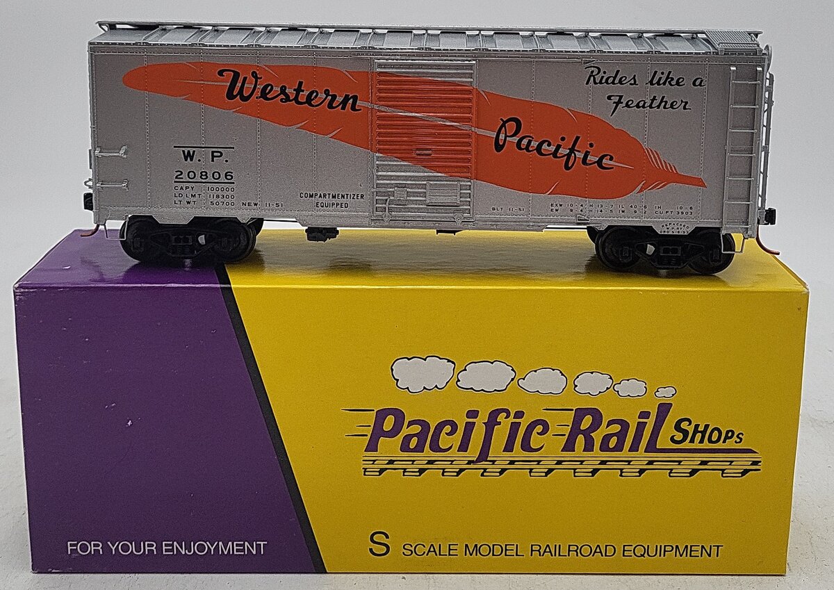 Pacific Rail S Scale Western Pacific 10"6 Boxcar 20806 VG/Box