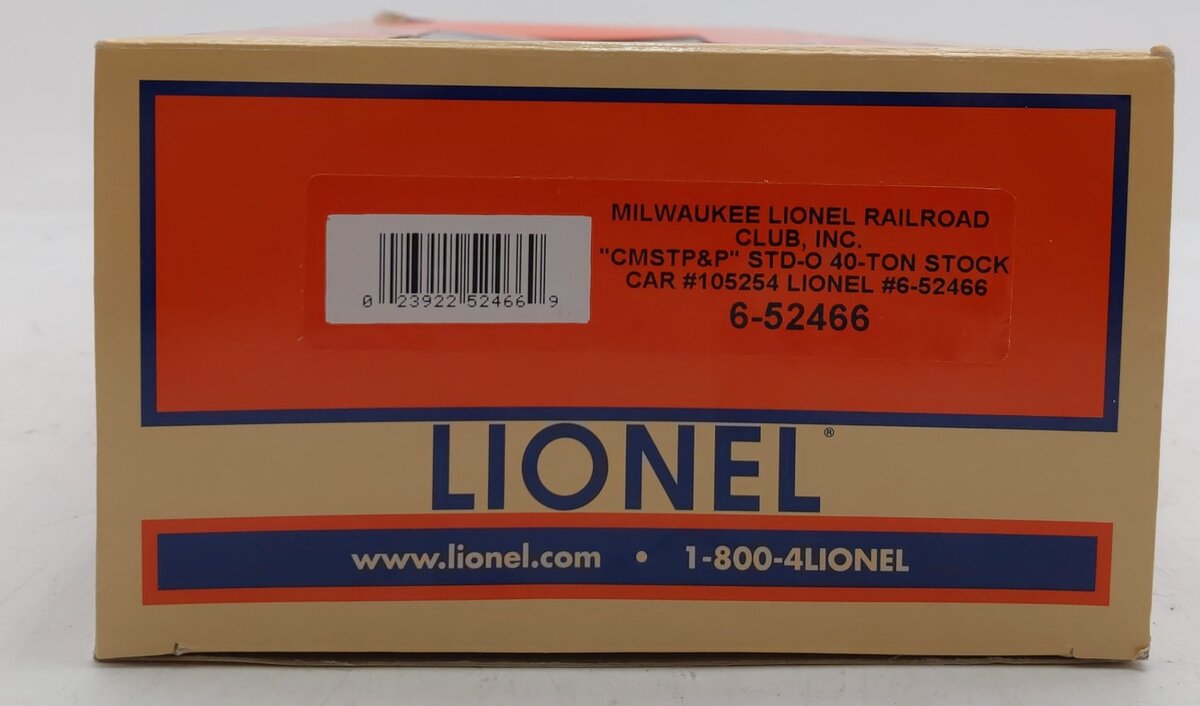 Lionel 6-52466 O Gauge Milwaukee C.M.St.P.&P. LRRC 40 Ton Stock Car #1052564 LN/Box