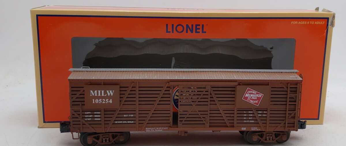 Lionel 6-52466 O Gauge Milwaukee C.M.St.P.&P. LRRC 40 Ton Stock Car #1052564 LN/Box