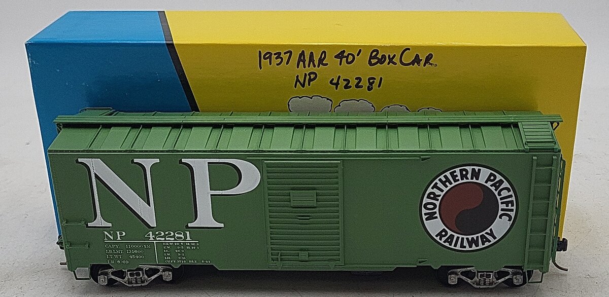 Pacific Rail 1937 S AAR 40 Ft Northern Pacific B-416 Boxcar #42281 Kit (Green) LN/Box