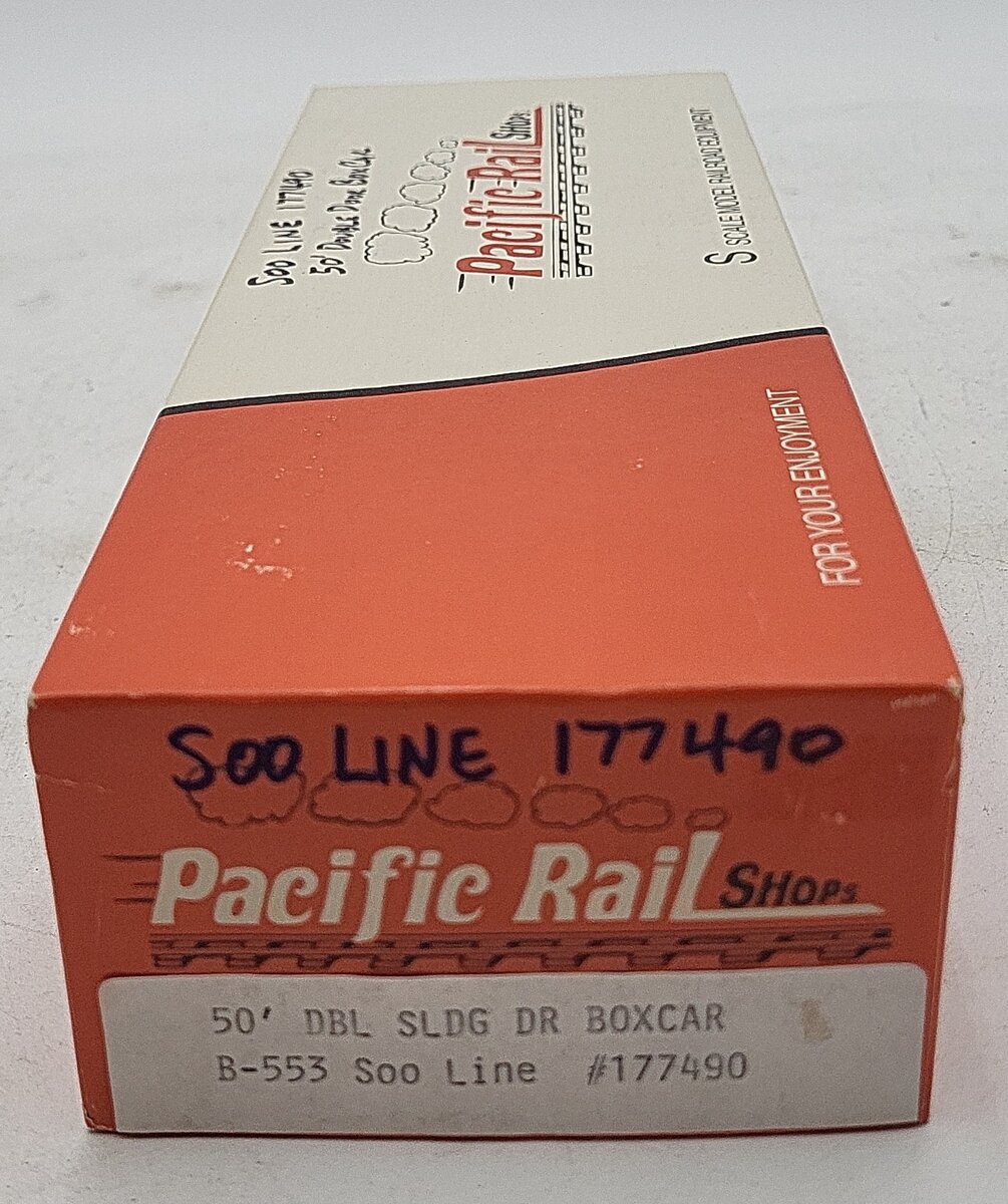 Pacific Rail S Scale 50' DBL SLDG DR SOO Line Boxcar #177490 LN/Box