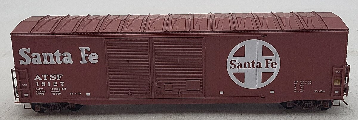 Pacific Rail B-557 S Scale Santa Fe 50' DBL SLDG DR Boxcar #18127 LN/Box