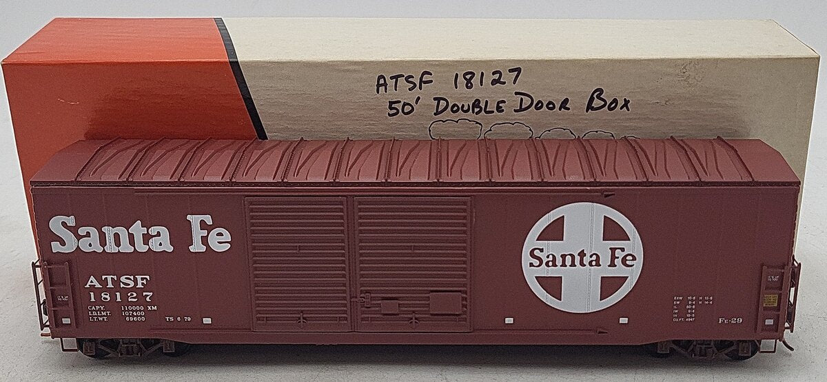 Pacific Rail B-557 S Scale Santa Fe 50' DBL SLDG DR Boxcar #18127 LN/Box