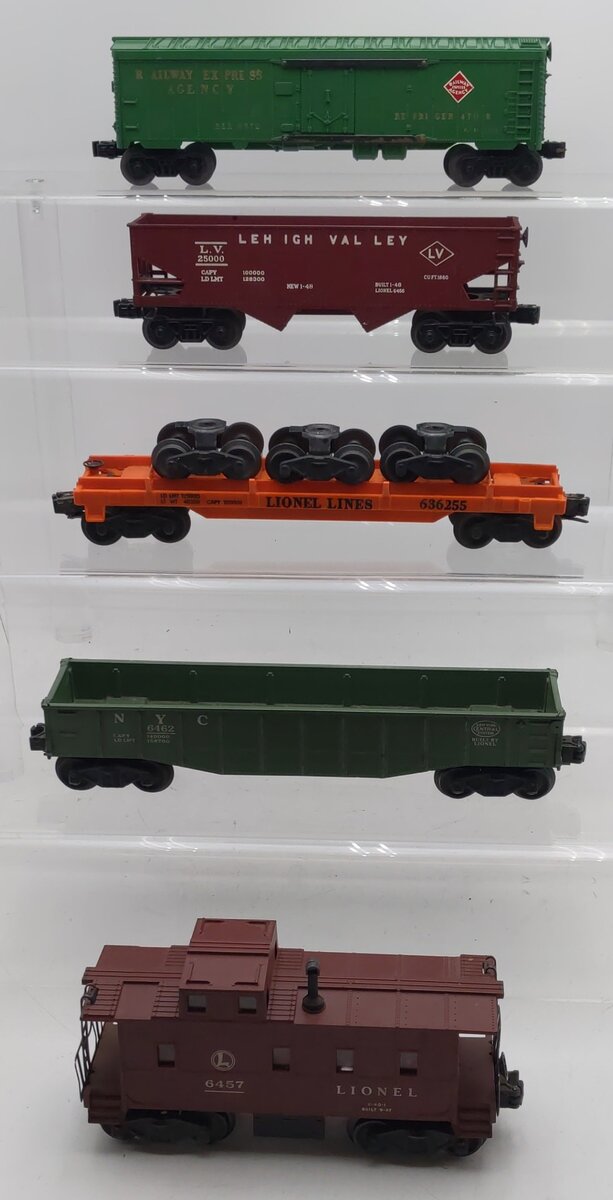 Lionel Vintage O Gauge Freight Cars #6572,6457,6462,25000,6362 [5] VG