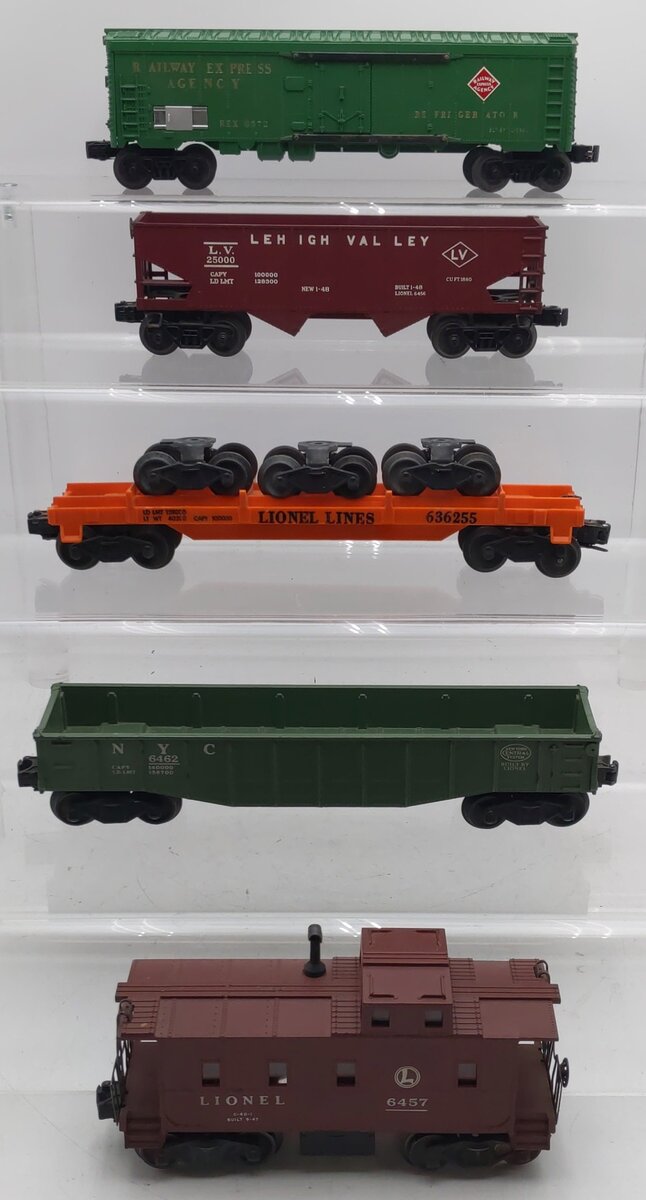 Lionel Vintage O Gauge Freight Cars #6572,6457,6462,25000,6362 [5] VG