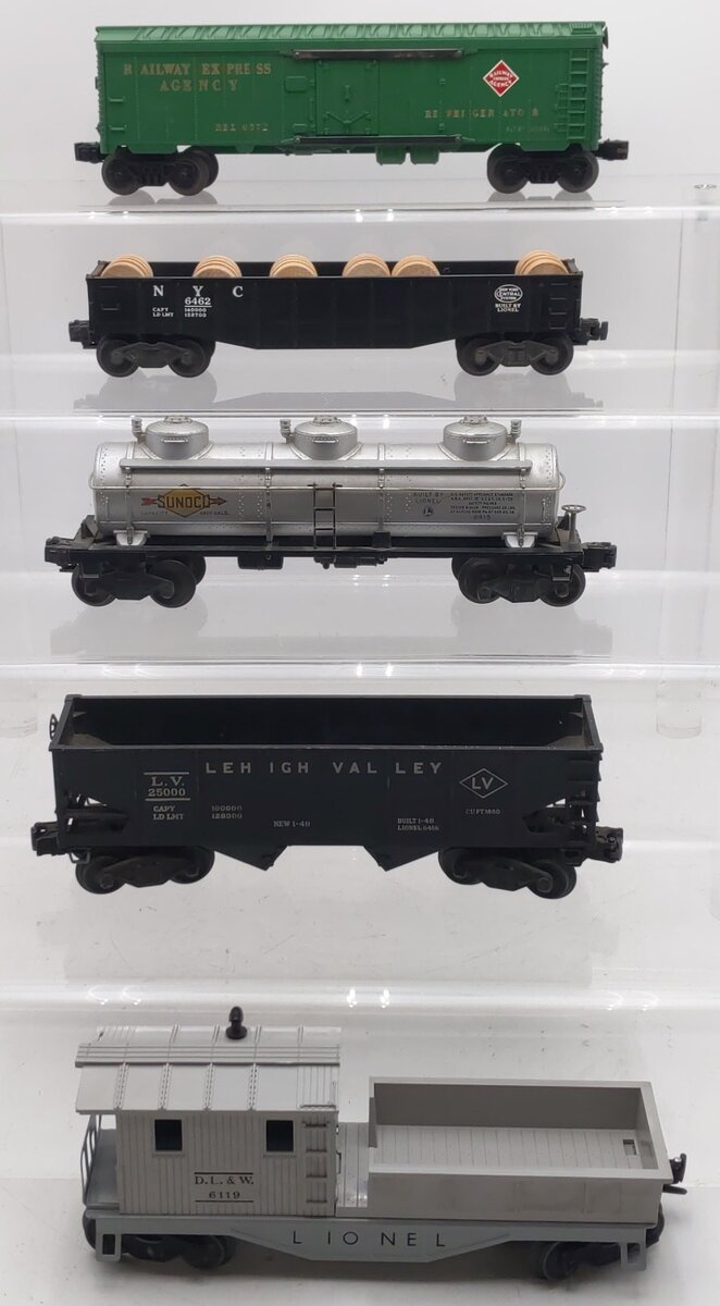 Lionel Vintage O Gauge Freight Cras #6572,25000,6415,6119,6462 [5] VG
