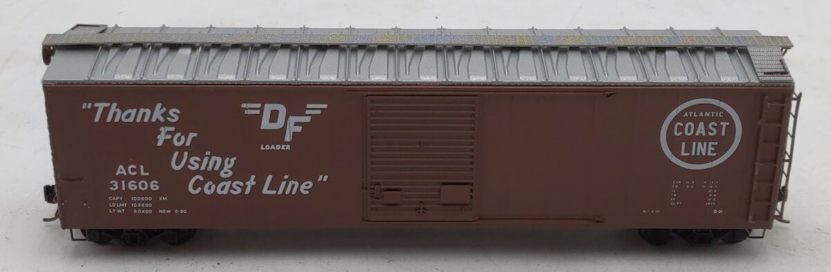 Pacific Rail B-504 S Scale Atlantic Coast Line 50' SGL SLDG DR Boxcar #31606 EX/Box