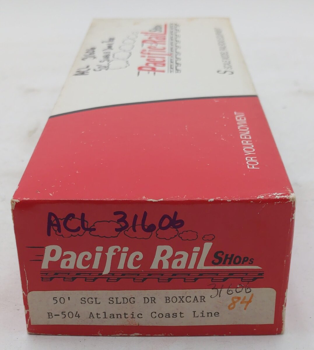 Pacific Rail B-504 S Scale Atlantic Coast Line 50' SGL SLDG DR Boxcar #31606 EX/Box