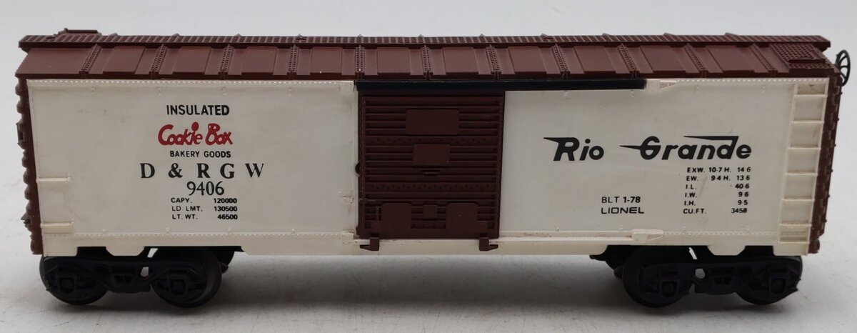 Lionel 6-9406 O Gauge Denver and Rio Grande West Cookie Box Boxcar EX/Box