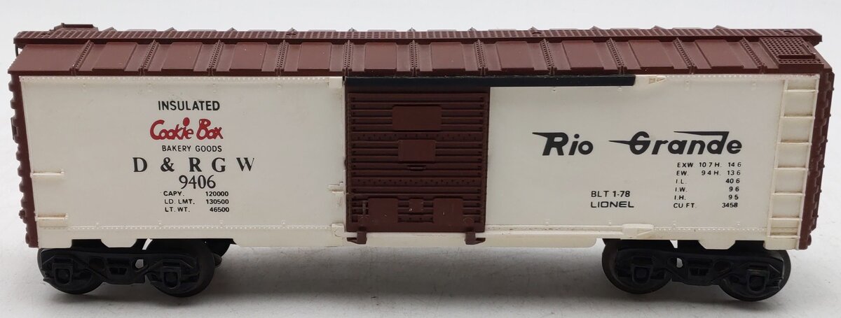 Lionel 6-9406 O Gauge Denver and Rio Grande West Cookie Box Boxcar EX/Box