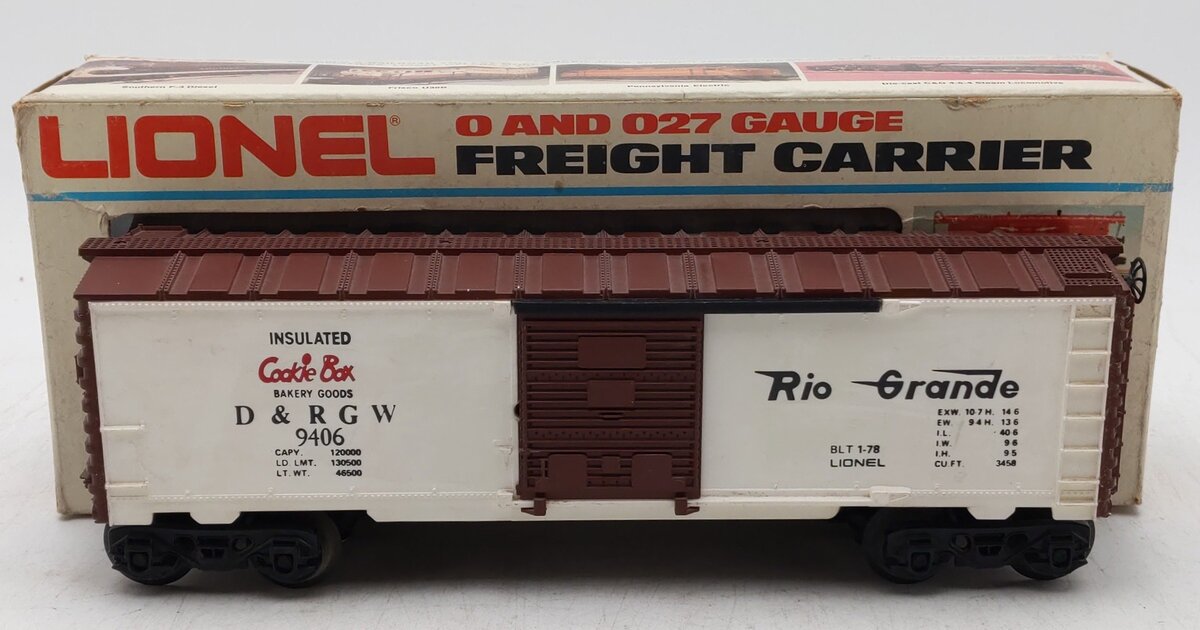 Lionel 6-9406 O Gauge Denver and Rio Grande West Cookie Box Boxcar EX/Box