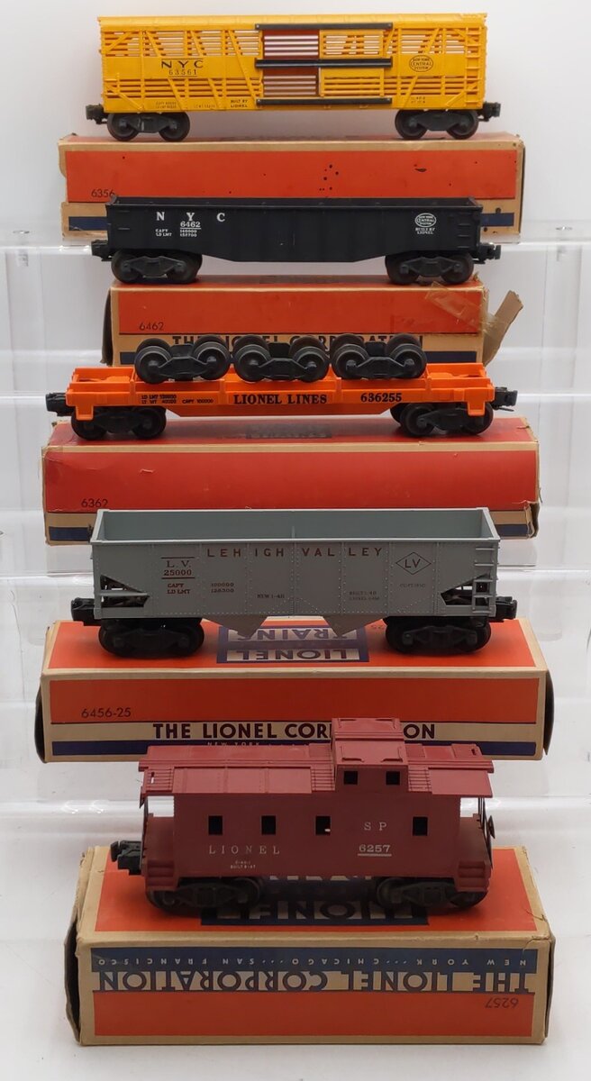 Lionel Vintage O Gauge Freight Cars #6462,6257,6356,6362,6456 [5] VG/Box