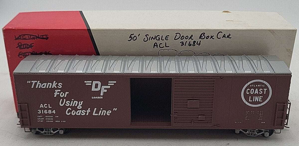 Pacific Rail S Scale Atlantic Coast Line 50' SGL SLDG DR Boxcar #31684 EX/Box