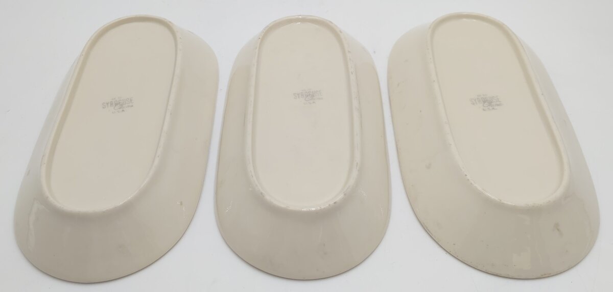 Syracuse China Rio Grande Prospector Pattern Long Oval Dishes (Set of 3) EX