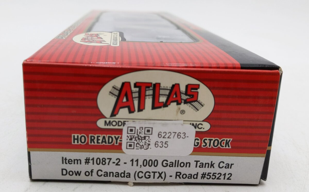Atlas 1087-2 HO Scale CGTX/Dow of Canada 11k Gallon Tank Car #55212 NIB