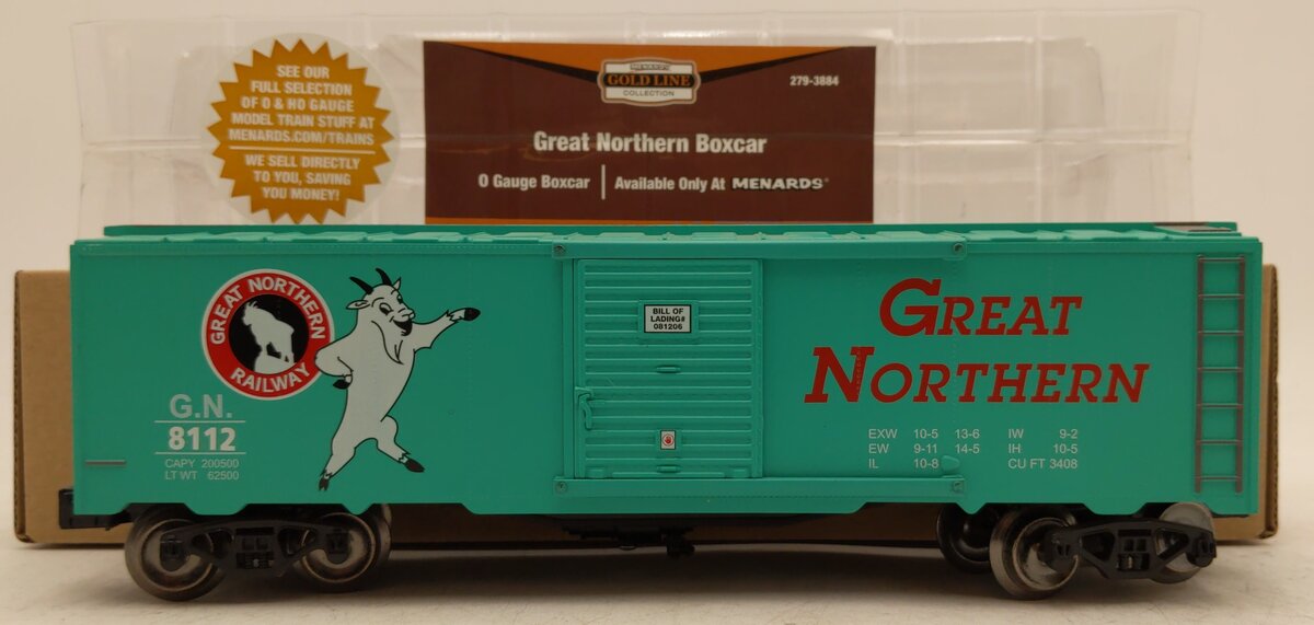 Menards 279-3884 O Gauge Great Northern Boxcar #8112 EX/Box