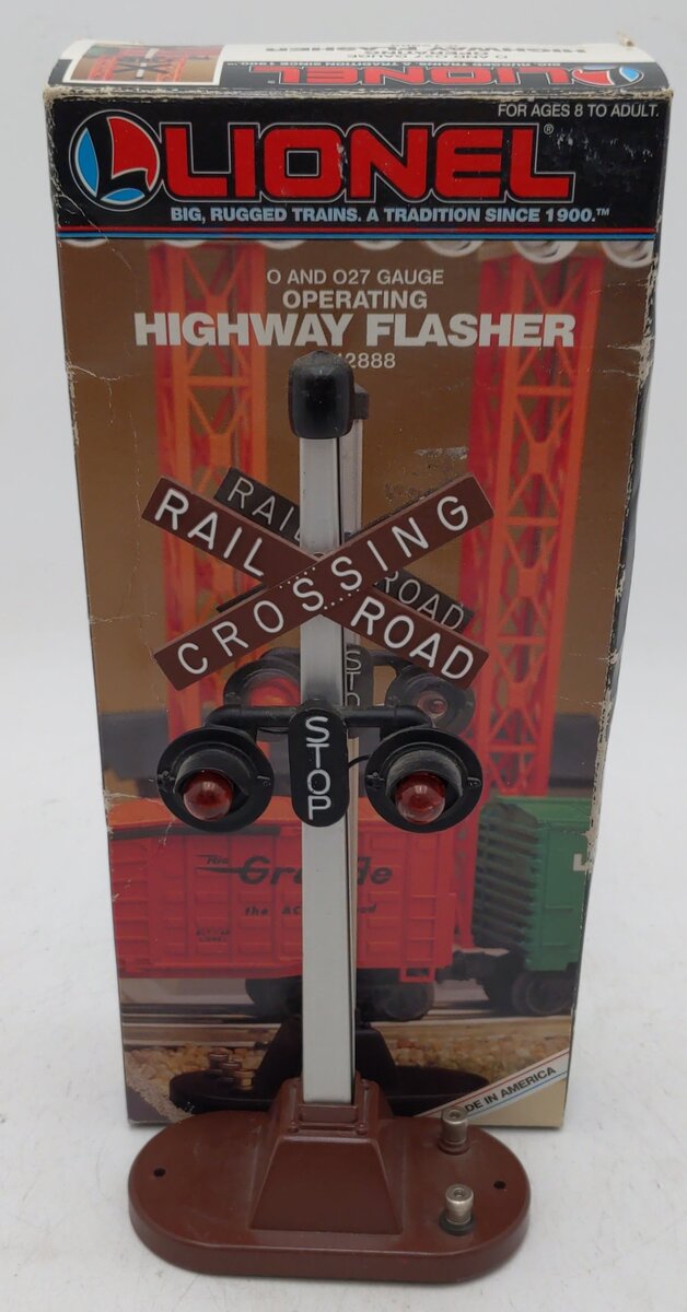 Lionel 6-12888 O Gauge #154 Railroad Crossing Highway Flasher Signal VG/Box