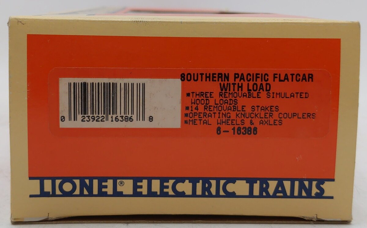 Lionel 6-16386 O Gauge Southern Pacific Flatcar with Load EX/Box