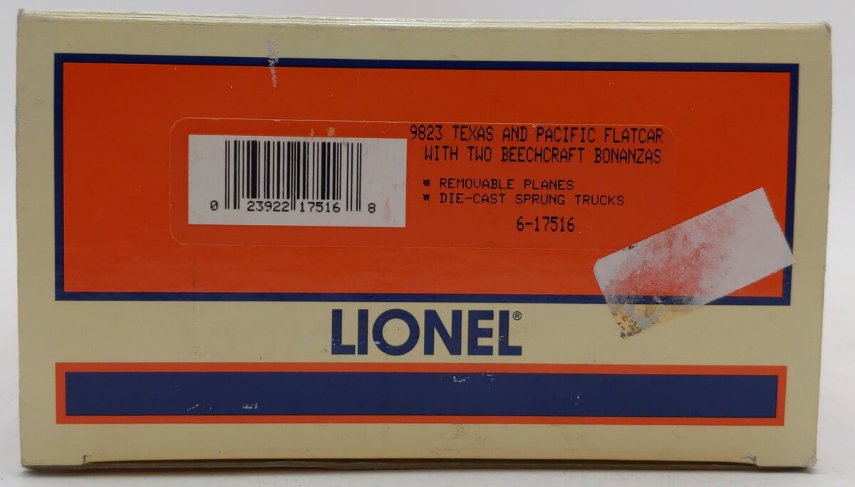 Lionel 6-17516 O Gauge Texas & Pacific Flatcar w/2 Beechcraft Bonanza Planes EX/Box