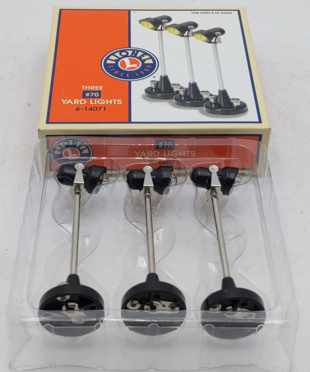 Lionel 6-14071 O Scale Yard Lights # 70 (Pack of 3) LN/Box
