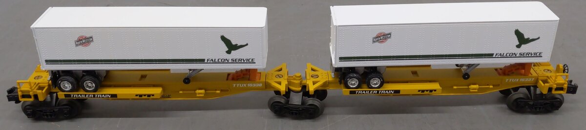 Lionel 6-16334 O Chicago & Northwestern TTUX Flat Cars with Trailers EX/Box