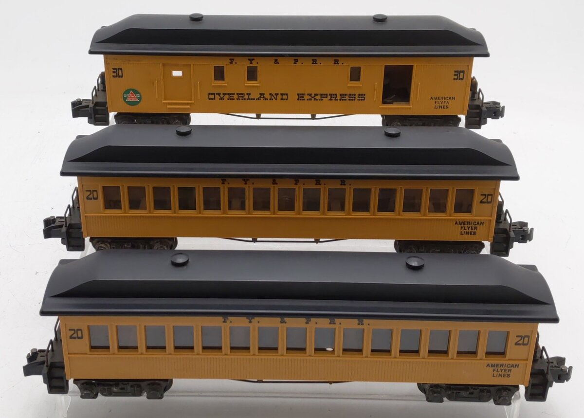 American Flyer Vintage S Gauge FY&PRR Passenger Cars #20,20,30 [3] VG