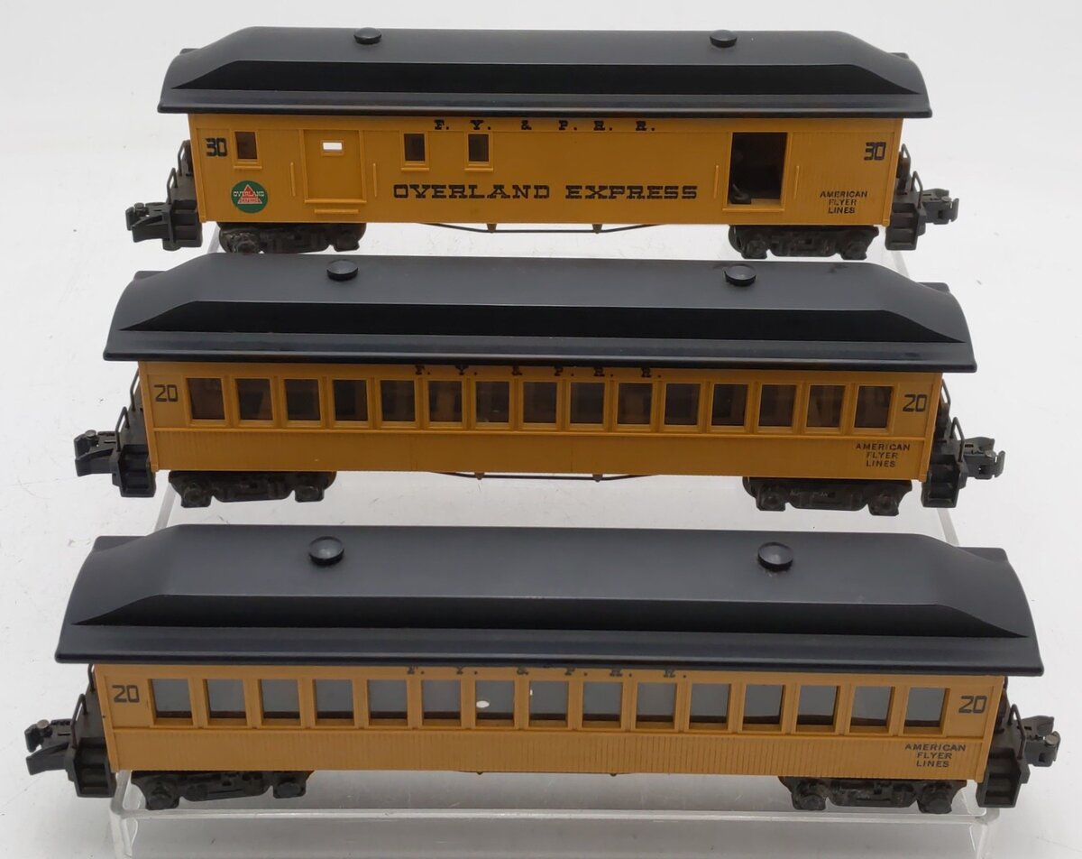 American Flyer Vintage S Gauge FY&PRR Passenger Cars #20,20,30 [3] VG