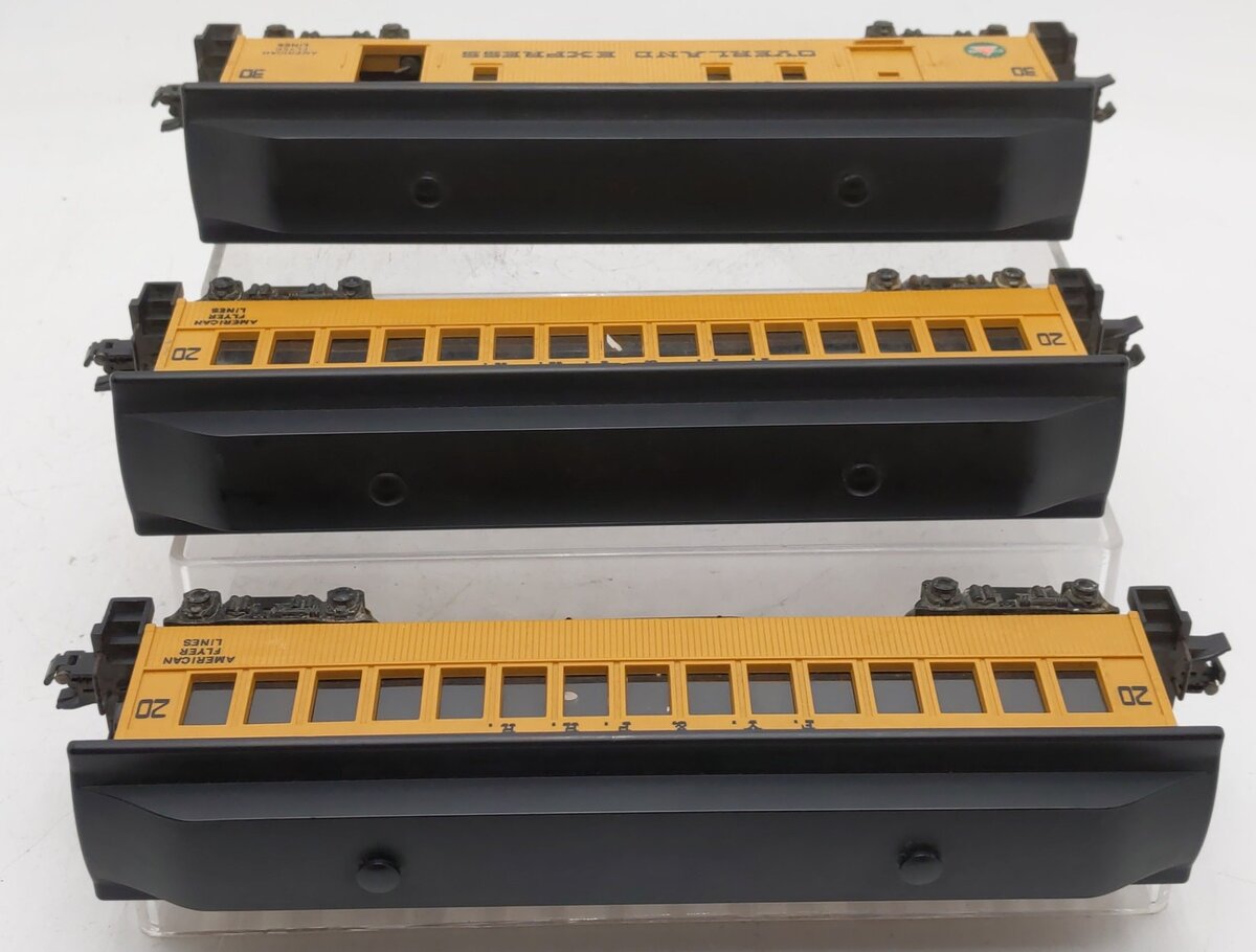 American Flyer Vintage S Gauge FY&PRR Passenger Cars #20,20,30 [3] VG