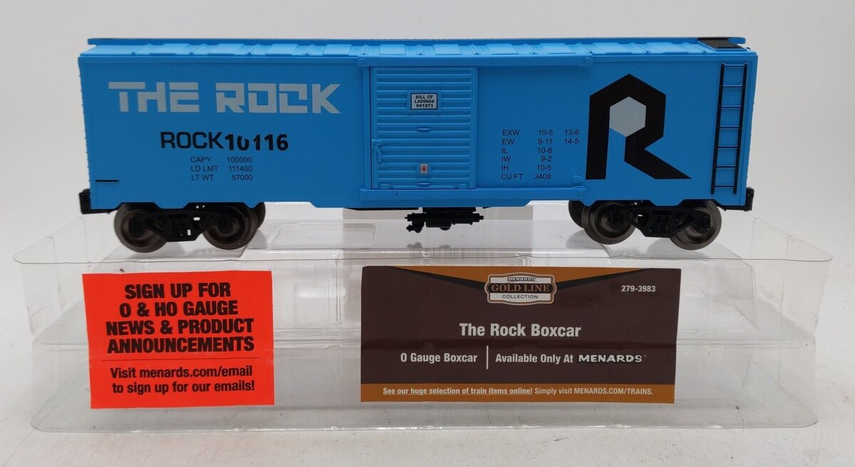 Menards 279-3983 O Gauge The Rock Boxcar #10116 EX/Box