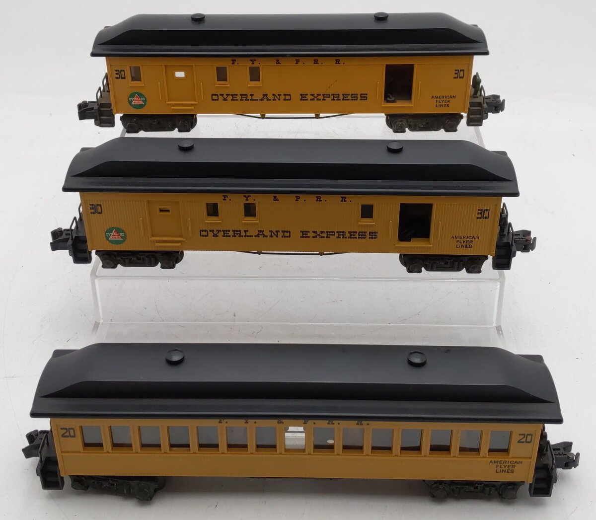 American Flyer Vintage S Gauge FY&PRR Passenger Cars #20,30,30 [3] VG