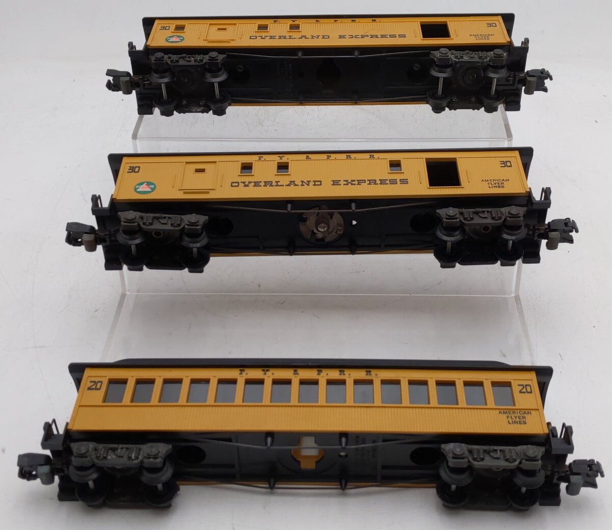 American Flyer Vintage S Gauge FY&PRR Passenger Cars #20,30,30 [3] VG