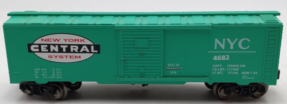 Menards 279-2638 O Gauge New York Central Box Car #4682 EX