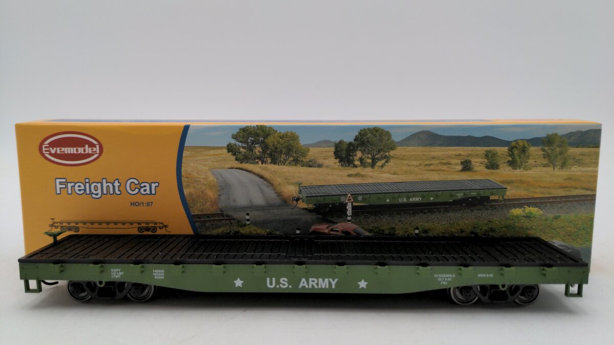 Evemodel HO Scale U.S. Army Freight Car EX/Box