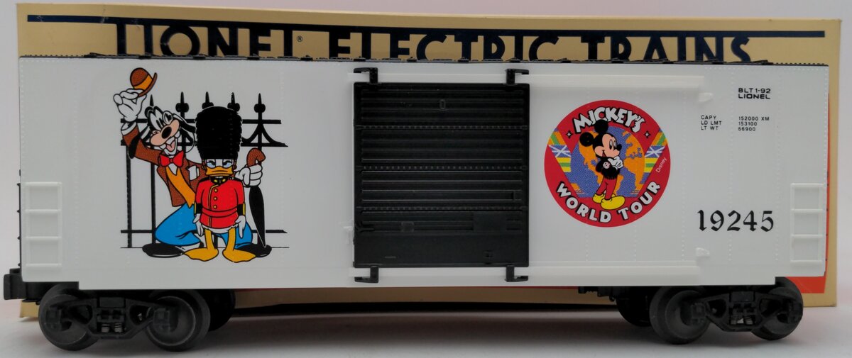 Lionel 6-19245 O Gauge Disney Mickey‘s World Tour Hi Cube Boxcar #19245 EX/Box