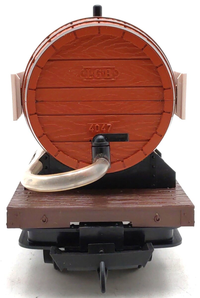 LGB 4047 G Scale Flatcar with Ferdinand Pieroth Whiskey Barrel LN/Box