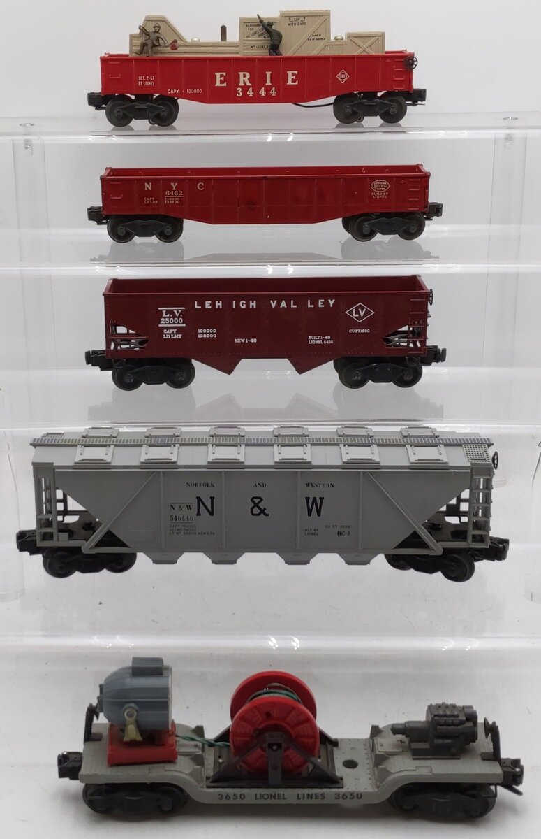 Lionel Vintage O Gauge Freight Cars #3444,546446,3650,6462,25000 [5] VG