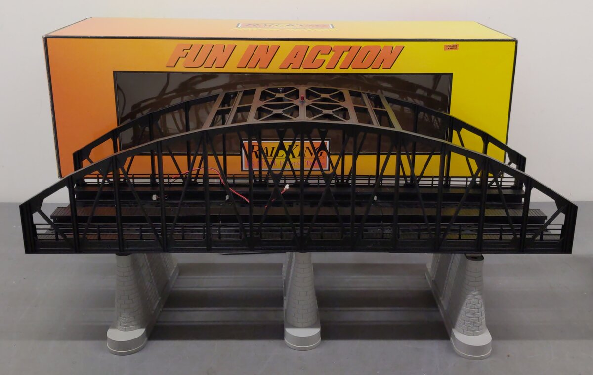 MTH 40-1111 O 2-Track Black Steel Arch Bridge LN/Box