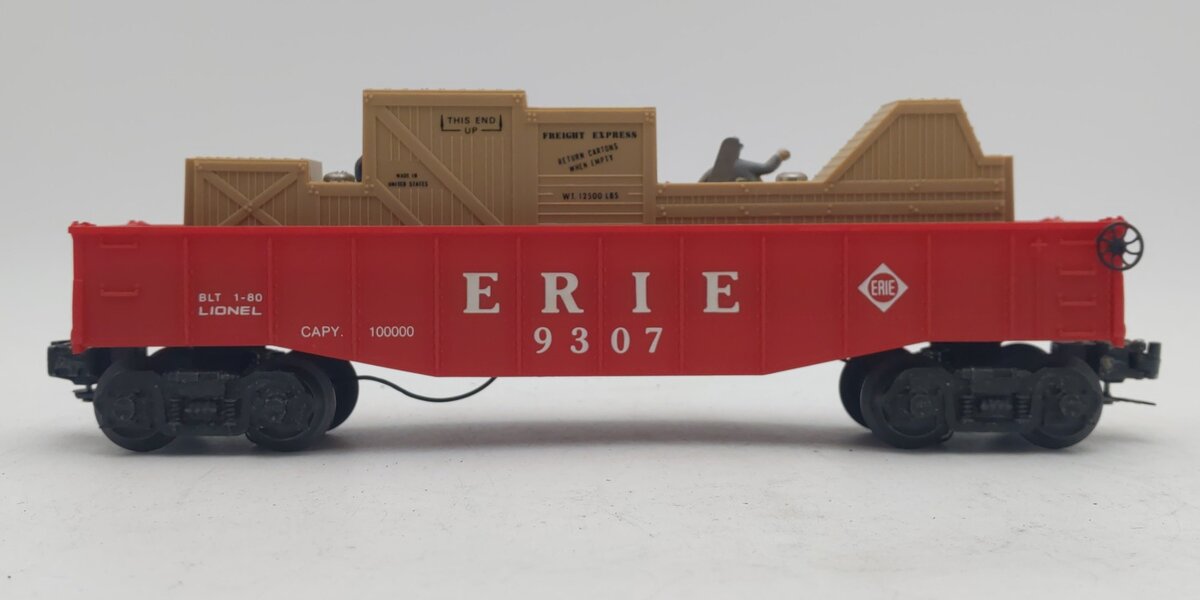 Lionel 6-9307 O Gauge Erie Animated Cop & Hobo Gondola #9307 EX