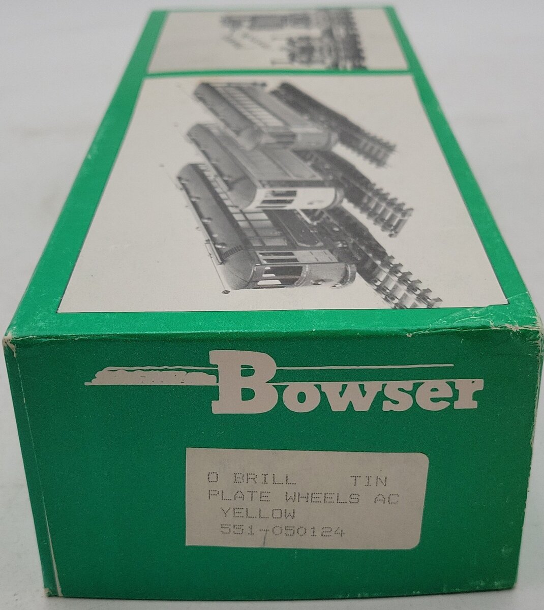 Bowser 551-050124 O Gauge Rail Yellow Tinplate Brill Trolley VG/Box