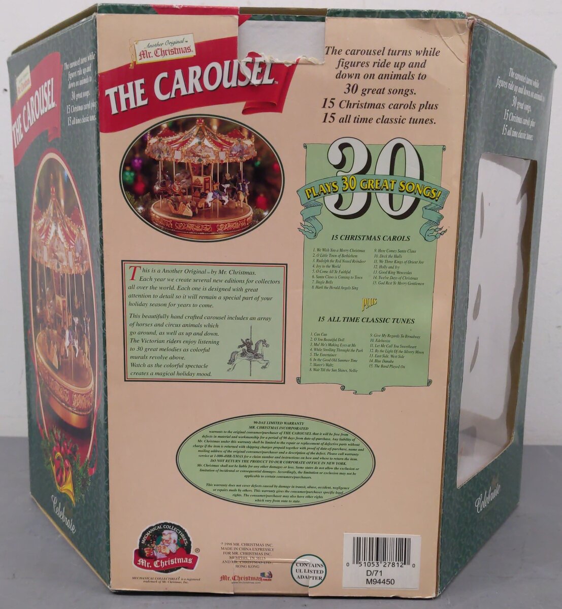 Mr. Christmas D71M94450 The Carousel LN/Box