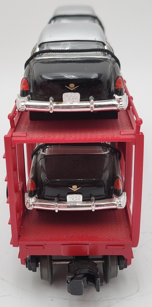 MTH 30-7659 O Gauge T.T.O.S. 1999 Auto Carrier w/ERTL 1952 Cadillac's #11070 EX/Box