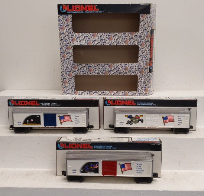 Lionel 6-19599 O Gauge Old Glory Series Boxcars (Set of 3) NIB