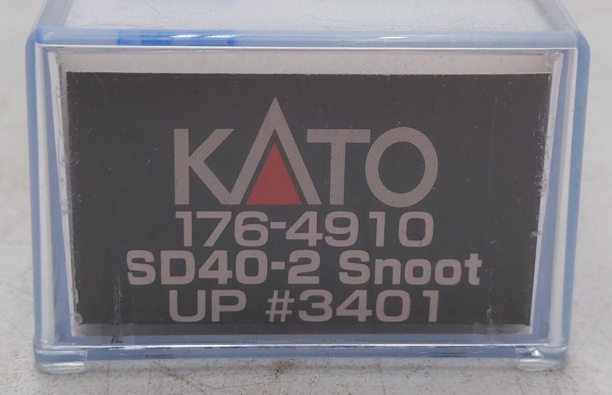 Kato 176-4910 N Scale Union Pacific SD40-2 Snoot Diesel Locomotive #3401 EX/Box