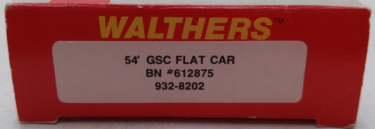 Walthers 932-8202 N Scale BN 54' GSC Flat Car #612789 VG/Box