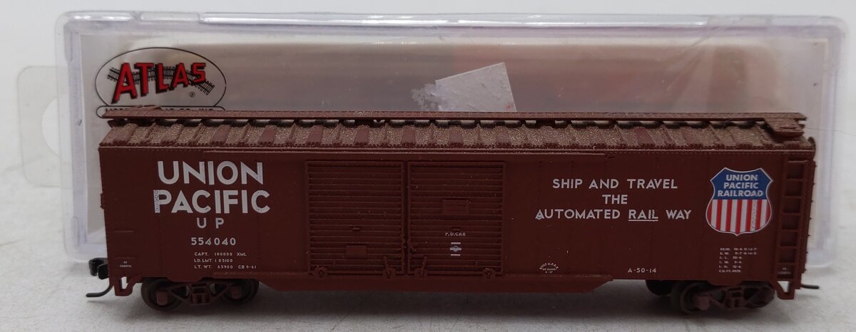 Atlas 36402 N Union Pacific 50' Doubel Door Box Car #554040 EX/Box