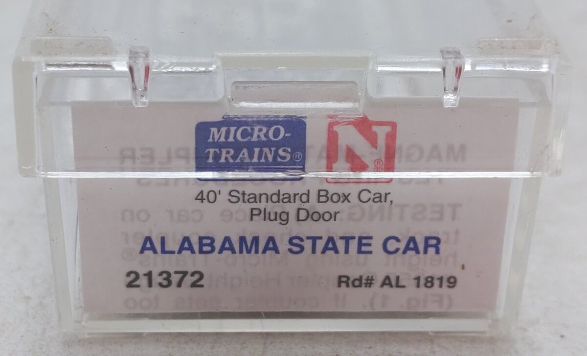 Micro-Trains 02100372 N Alabama State 40' Standard Plug Door Boxcar #1819 VG/Box