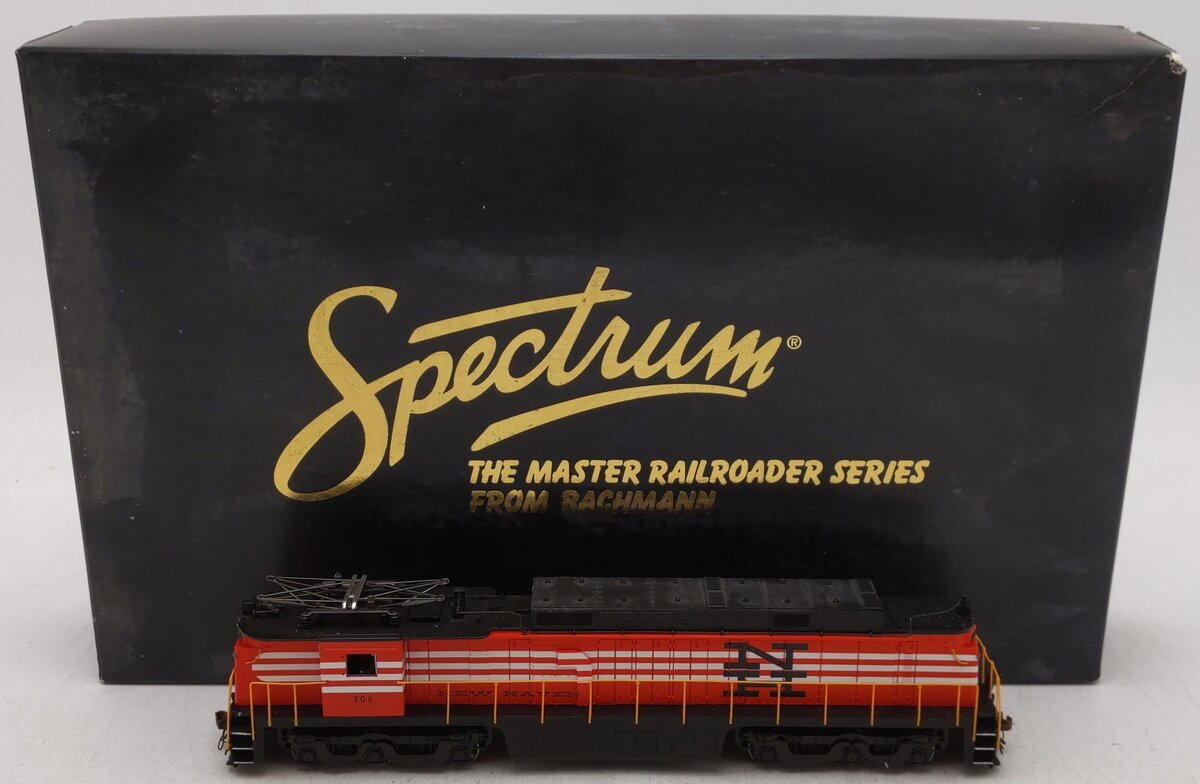 Bachmann 82404 HO New Haven GE E33 Electric Locomotive #306 w/ Flywheel Drive EX/Box