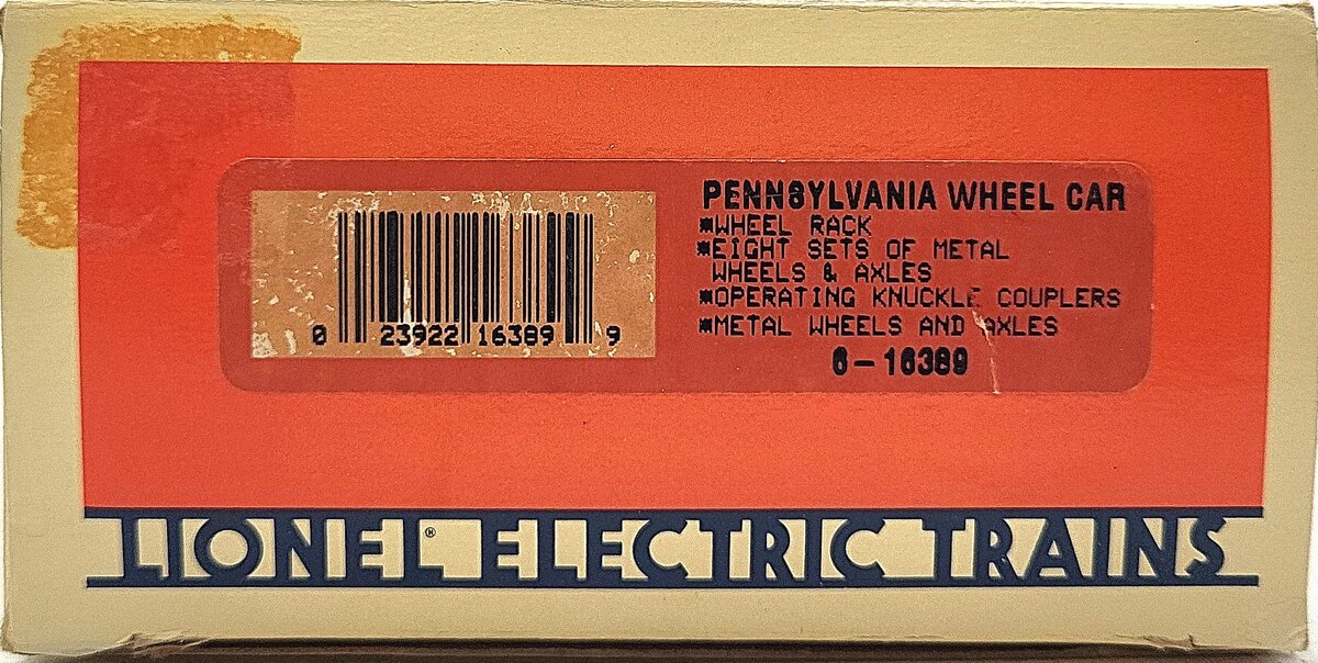 Lionel 6-16389 O Gauge Pennsylvania Wheel Car LN/Box