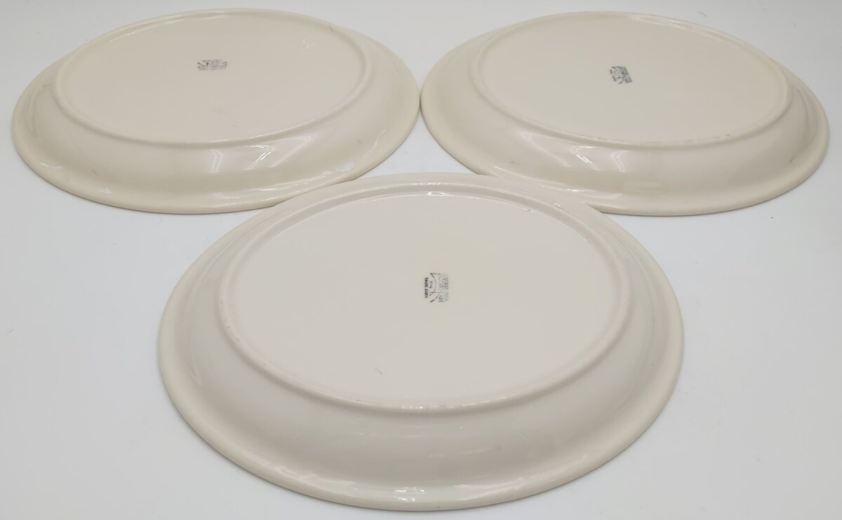 Syracuse China Rio Grande Prospector Pattern Large Oval Plates (Set of 3) EX