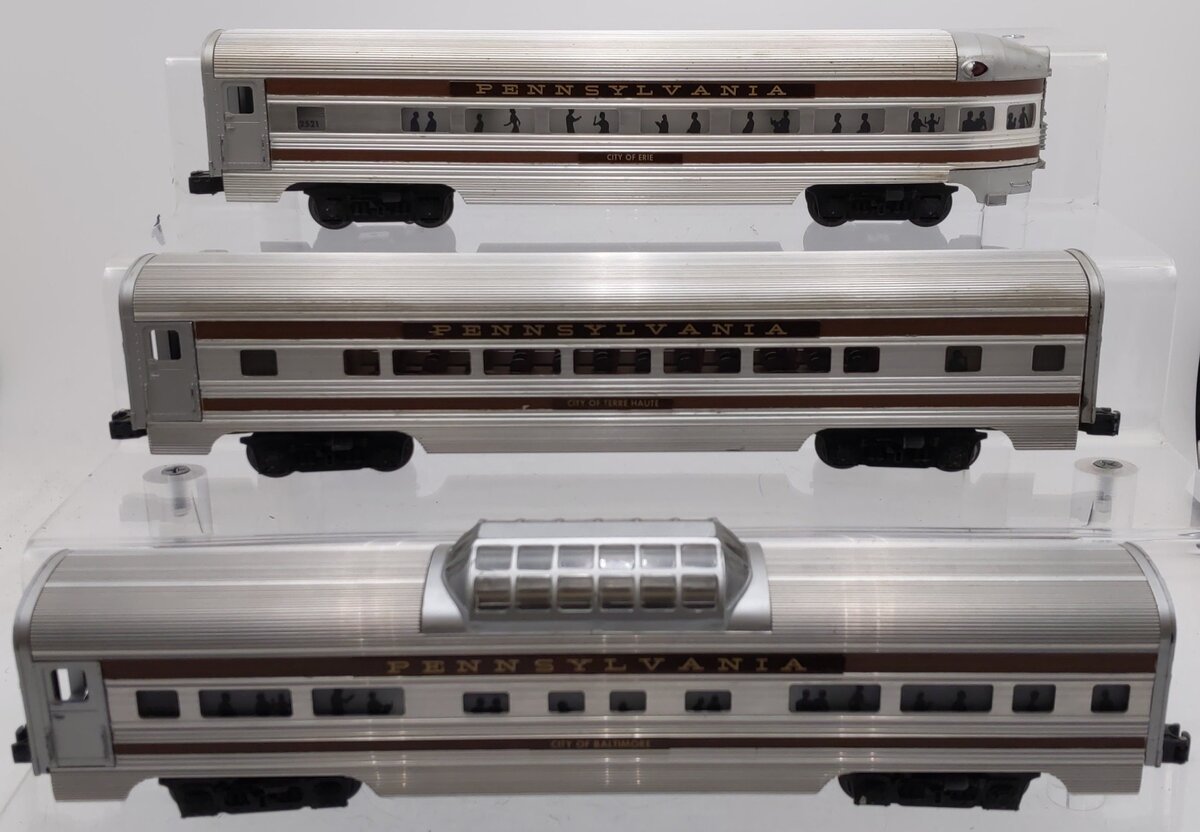 Lionel Vintage O Gauge Aluminum Passenger Cars #2522,2523,2521 [3] VG